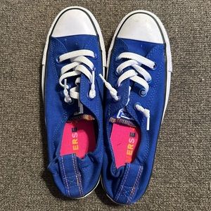 Blue Converse With Rainbow Details